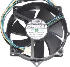 EVERLOW 9CM 9225 F129025SU 12V 0.38A 4 Wires Circular CPU Cooler Fan with 8 Mounting-hole