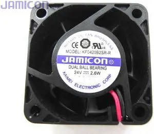 JAMICON 4020 KF0420B2SR-R DC 24V 2.6W 2 Wires 4CM Axial Fan inverter fan
