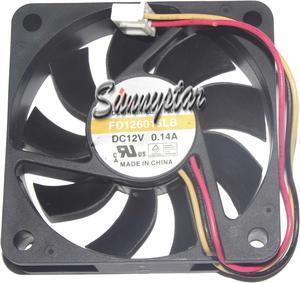 Y.S Tech Zyvpee FD126015LB 6015 DC 12v 0.14A 3 wires 3 pins ball bearing mute A  6cm cooling fan