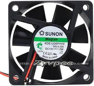 Zyvpee SUNON KDE1206PHV2 MS.A.GN DC 12V 1.0W 60x15mm 2 wires 6cm case fan cooling fan