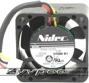 Original Nidec D04G-12TS9 4020 DC Cooling fan with 40*40*20mm 12V 0.22A 3 Wires