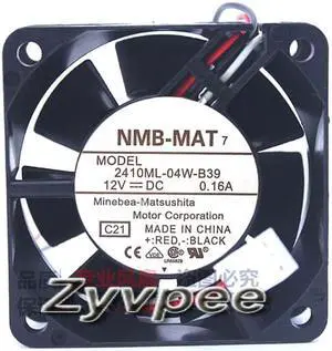 Original NMB-MAT 2410ML-04W-B39 6025 6CM DC Cooling fan with  12V 0.16A 2Balls Bearing 60X60X25MM 3 Wires 3Pins