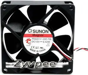Original SUNON PF80201V1-000C-F99  80*20mm Hydraulic bearing Cooling fan with 12V 3.42W 80*80*20mm 2 Wires