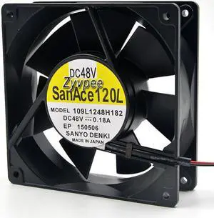 SanAce 120L 109L1248H182 DC 48V 0.18A EP 150506 2 wires aluminum frame 12cm dc power fan SanAce 120L 109L1248H182 DC 48V 0.18A EP 150506 2 wires aluminum frame 12cm dc power fan