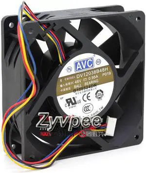 Original AVC DV12038B48H  12038 2 Balls Bearing Cooling fan with 48V 0.95A 4 Wires 4 Pins thermistor
