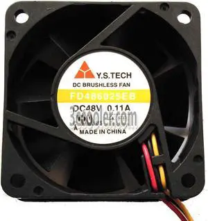 Zyvpee Y.S.TECH 60*25mm FD486025EB 48V 0.11A 3 Wires 6025 Case fan 6CM inverter cooling fan
