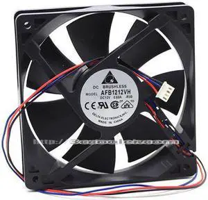 Delta 12025 AFB1212VH ROO 12V 0.60A 3100RPM 103.75CFM 3 Wires 12CM  Case Fan