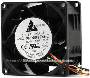 Delta 8038 8CM PFR0812XHE DC12V 4.90A 4 Wires 8 Pins Case Fan Car booster fan