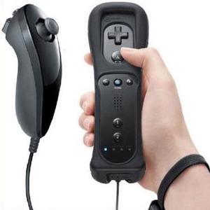 Wii Remote Controller (2 Pack) with Motion Plus Compatible with Wii and Wii  U Console Wii Remote Controller with Shock Function (Black+Dark Blue)