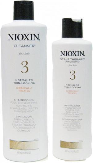 Nioxin System 3 Cleanser And Scalp Therapy Duo 16.9/10.1 Oz.