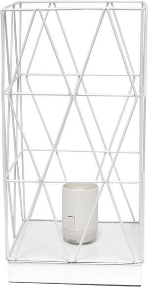Simple Designs White Geometric Square Metal Table Lamp