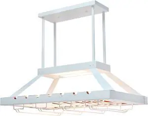 Elegant Designs 2 Light LED Overhead Wine Rack, White