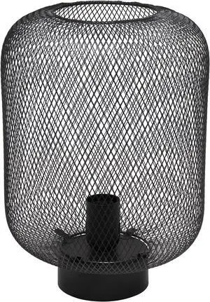 Simple Designs Black Metal Mesh Industrial Table Lamp