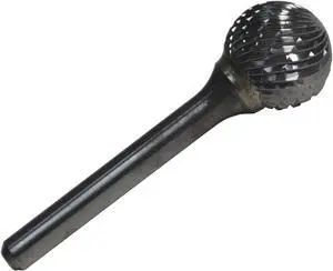 Drill America DUL Series Solid Carbide Bur, Double Cut, SD5 Ball End, 1/4" Shank, 1/2" Head Diameter, 7/16" Cutting Length (Pack of 1)