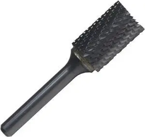 Drill America DUL Series Solid Carbide Bur, Double Cut, SB3A Cylindrical - End Cut, 1/4" Shank, 3/8" Head Diameter, 1" Cutting Length (Pack of 1)