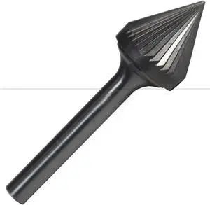 Drill America DUL Series Solid Carbide Bur, Double Cut, SJ1 60 Degrees Angle, 1/4" Shank, 1/4" Head Diameter, 3/16" Cutting Length (Pack of 1)