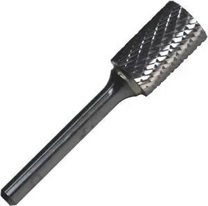 Drill America DUL Series Solid Carbide Bur, Double Cut, SA3B Cylindrical, 1/4" Shank, 3/8" Head Diameter, 11/2" Cutting Length (Pack of 1)