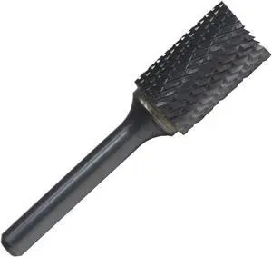Drill America DUL Series Solid Carbide Bur, Double Cut, SB3 Cylindrical - End Cut, 1/4" Shank, 3/8" Head Diameter, 3/4" Cutting Length (Pack of 1)
