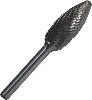 Drill America DUL Series Solid Carbide Bur, Double Cut, SH2 Flame, 1/4" Shank, 5/16" Head Diameter, 3/4" Cutting Length (Pack of 1)