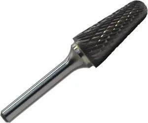 Drill America DUL Series Solid Carbide Bur, Double Cut, SL4 Cone, 1/4" Shank, 1/2" Head Diameter, 1-1/8" Cutting Length (Pack of 1)