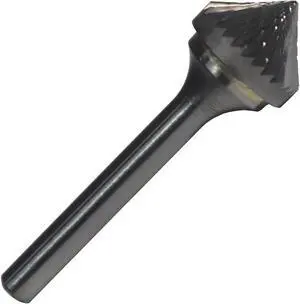 Drill America DUL Series Solid Carbide Bur, Double Cut, SK3 90 Degrees Angle, 1/4" Shank, 3/8" Head Diameter, 3/16" Cutting Length (Pack of 1)