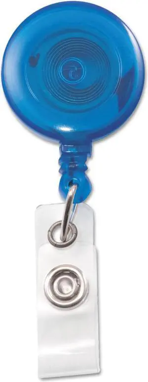 Advantus Translucent Retractable ID Card Reel ,LANYARDS,CARD REEL 12,BE
