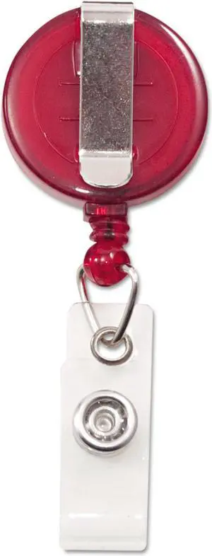 Advantus Translucent Retractable ID Card Reel ,LANYARDS,CARD REEL 12,RD