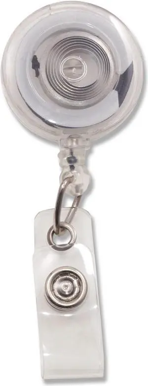Advantus Translucent Retractable ID Card Reel ,LANYARDS,CARD REEL 12,CLR