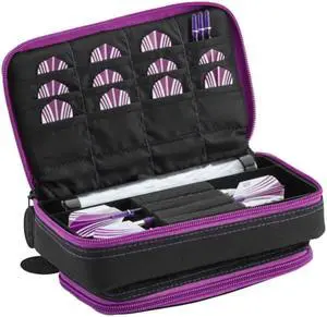 Casemaster Plazma Plus Dart Case Black with Amethyst Zipper and Phone Pocket Casemaster Plazma Plus Dart Case Black with Amethyst Zipper and Phone Pocket