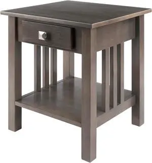 Stafford End Table Oyster Gray Finish 16018