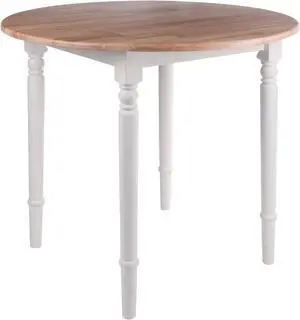 Sorella Round Drop Leaf Table Natural/White Finish 53036
