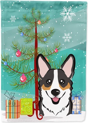 Caroline's Treasures BB1627GF Christmas Tree and Tricolor Corgi Garden Flag, Small, Multicolor Caroline's Treasures BB1627GF Christmas Tree and Tricolor Corgi Garden Flag, Small, Multicolor