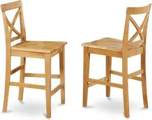 Set of 2 Chairs PBS-OAK-W X-Back stool with wood counter seat in Oak finish Set of 2 Chairs PBS-OAK-W X-Back stool with wood counter seat in Oak finish