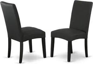 Set of 2 Chairs DRP1T24 Parson Chair with Black Finish Leg and Linen fabric- Black Color Set of 2 Chairs DRP1T24 Parson Chair with Black Finish Leg and Linen fabric- Black Color