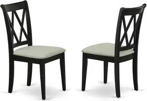 Set of 2 Chairs CLC-BLK-C Clarksville Double X-back chairs with Linen Fabric Upholstered Seat in Black finish Set of 2 Chairs CLC-BLK-C Clarksville Double X-back chairs with Linen Fabric Upholstered Seat in Black finish