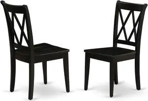 Set of 2 Chairs CLC-BLK-W Clarksville Double X-back chairs in Black finish Set of 2 Chairs CLC-BLK-W Clarksville Double X-back chairs in Black finish