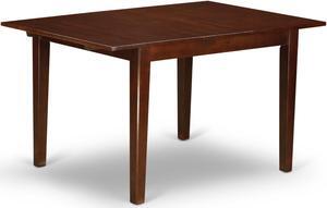NOCL5-MAH-C 5Pc Dining Set Includes a Rectangle Dinette Table with Butterfly Leaf and Four Double X Back Linen seat Kitchen Chairs, Mahogany Finish