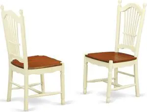 Set of 2 Chairs DOC-WHI-W Dover Dining Room Chairs With Wood Seat - Finished in Buttermilk and Cherry Set of 2 Chairs DOC-WHI-W Dover Dining Room Chairs With Wood Seat - Finished in Buttermilk and Cherry