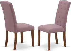 Set of 2 Chairs CEP3T10 Celina Parson Chair With Mahogany Leg And Linen Fabric Dahlia Set of 2 Chairs CEP3T10 Celina Parson Chair With Mahogany Leg And Linen Fabric Dahlia