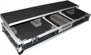 ProX XS-TMC1012WLTFSTND Flight Case DJ Coffin for 10" or 12" Mixer and 2 1200 style Turntables in Standard Mode W-Wheels and Laptop Shelf