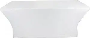 ProX X-ST6W 6 Ft. Open Back Spandex Table Cover/Scrim - White ProX X-ST6W 6 Ft. Open Back Spandex Table Cover/Scrim - White