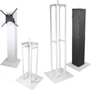 ProX XT-FLEXTOTEM TV Flex Totem TV - 3ft to 6ft Height Adjustable Totem Stand Incl. TV Mount Foldable Base Plate and Speaker Stud