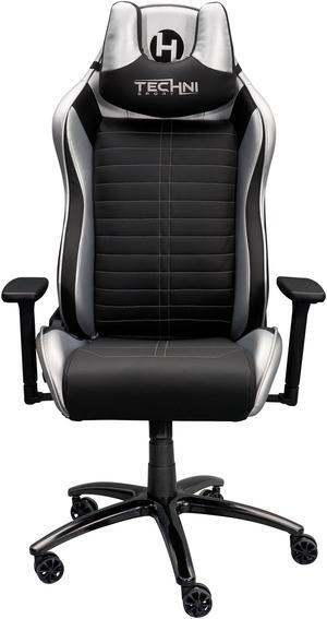 Techni Sport Ergonomic Racing Style Gaming  Chair - Silver