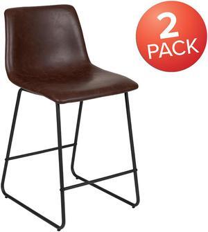 Patio Bar Height Stools Set of 2, All-Weather Textilene Swivel Patio Stools and Deck Chairs with High Back & Armrests in Black