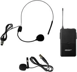 HamiltonBuhl VENU100A and Venu80A Belt Pack with Lapel Mic and Head-worn Mic Frequency 915.00 MHz