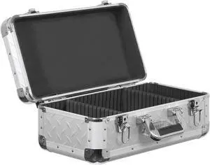 KROM SERIES CD / 5" MEDIA DISC CASE IN SILVER DIAMOND: HOLDS 200 5" X 5.5" FLAT VIEW PACK SLEEVES