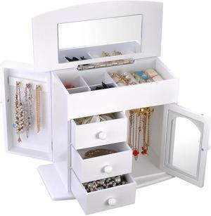 JEWELRY BOX (SMALL,3 DRAWERS)-WHITE
