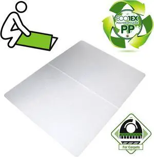 Ecotex Polypropylene Rectangular Foldable Chair Mat for Carpets - 45" x 53"