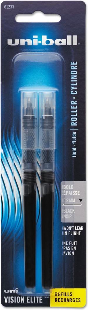 uni-ball Refill for uni-ball Vision Elite Roller Ball Pens ,REFILL,RBALL,BOLD,BK,2PK