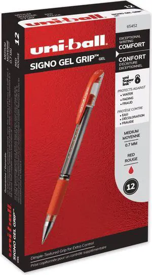 uni-ball Signo GRIP Stick Gel Pen ,PEN,UNI-GEL GRIP,MED,RD